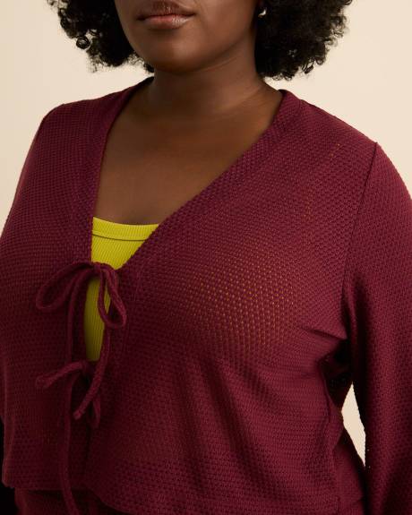 Cardigan nou&eacute; &agrave; manches cloches