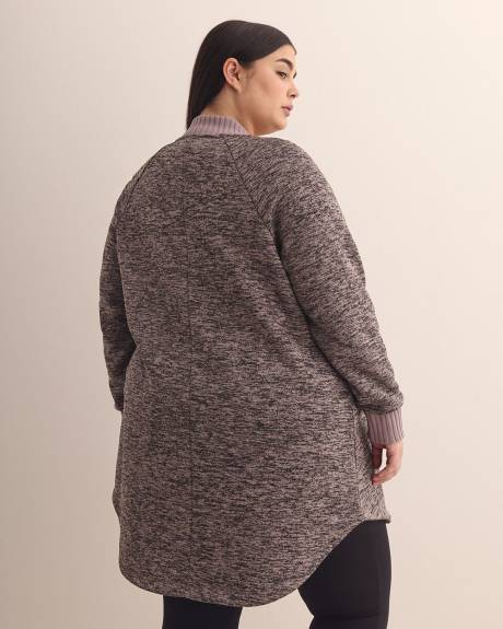 Manteau long en molleton de style aviateur