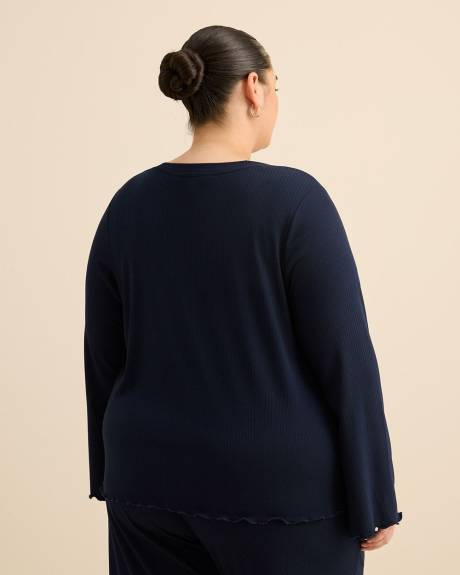 Cardigan pyjama &agrave; manches longues en tricot c&ocirc;tel&eacute; - ti Voglio