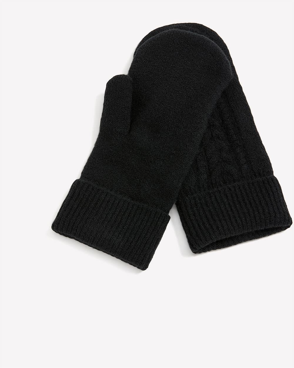 Mitaines en mailles torsadées doublées en molleton Mitaines en mailles torsadées doublées en molleton