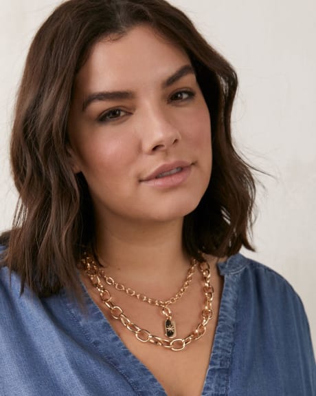 Two-Layer Link Necklace