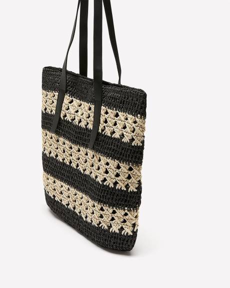 Sac fourre-tout en paille rayée