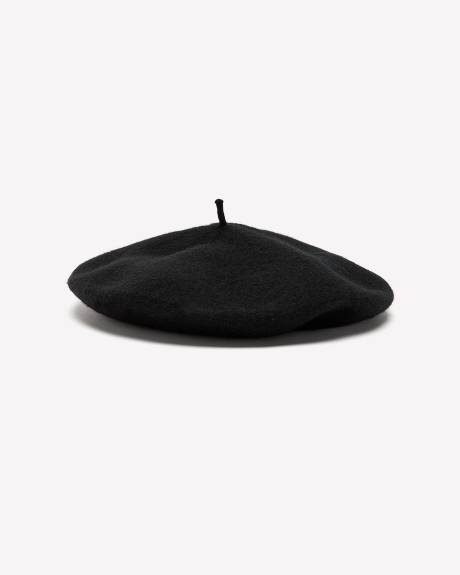 Black Wool Beret