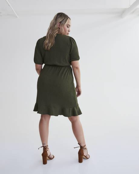 Short-Sleeve Wrap Dress - Addition Elle