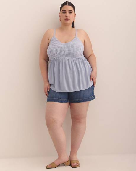 Blouse sans manches bimatière