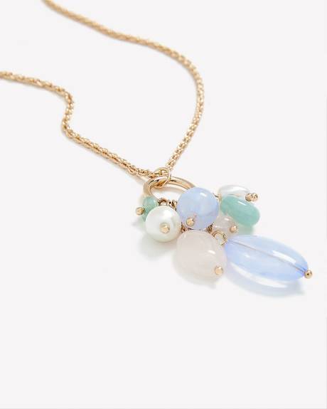Collier long avec pendentif avec perles
