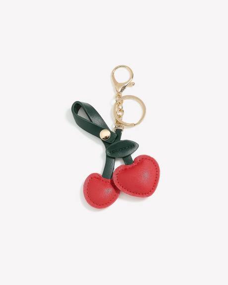 Porte-cl&eacute;s breloque pour sac avec cerises