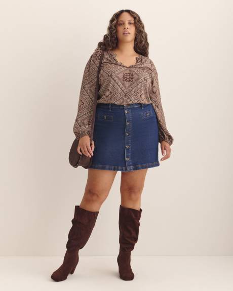 Curvy Short Dark Denim Skirt - d/C Jeans