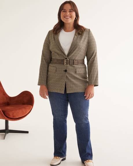 Gingham Single-Breasted Blazer