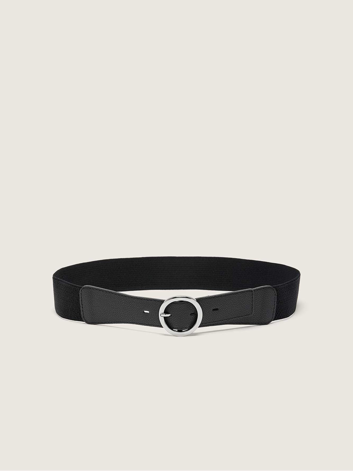 Wide Elastic Belt With Round Buckle - Addition Elle