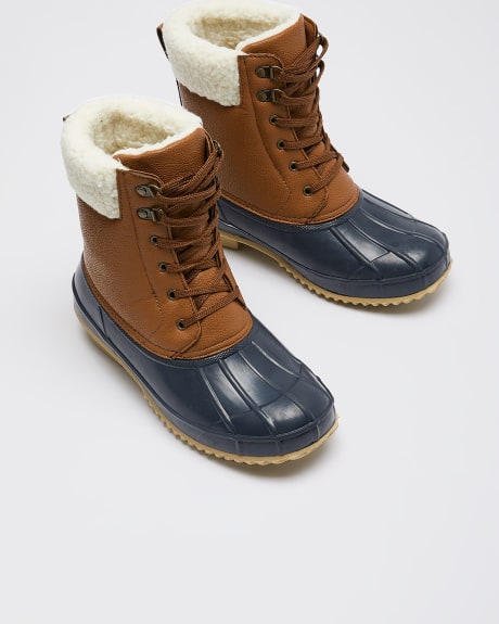 Extra Wide Width, Duck Boots with Faux Fur