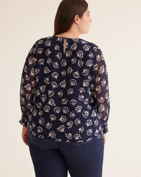 Lightweight Blouse with Smocked Neckline