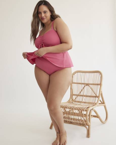 Pink High-Waisted Crisscross Swim Brief