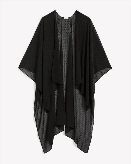 Black Lightweight Clip Dot Textured Cape