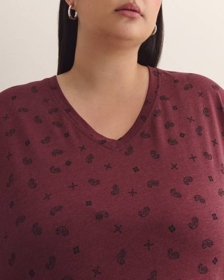 T-shirt col en V, coupe boyfriend - Essentiels PENN.