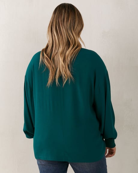 Drop Shoulder Blouse With Smocking - In Every Story