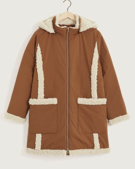Parka aviateur effet mouton retourné, tissu responsable - Addition Elle
