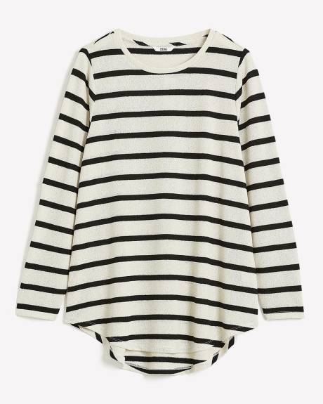 Long-Sleeve Crew-Neck Striped Top
