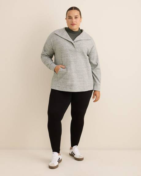 Pull texturé chiné avec col large - Active Zone