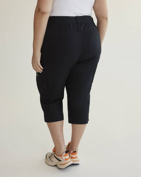 Pantalon capri avec bande de taille côtelée