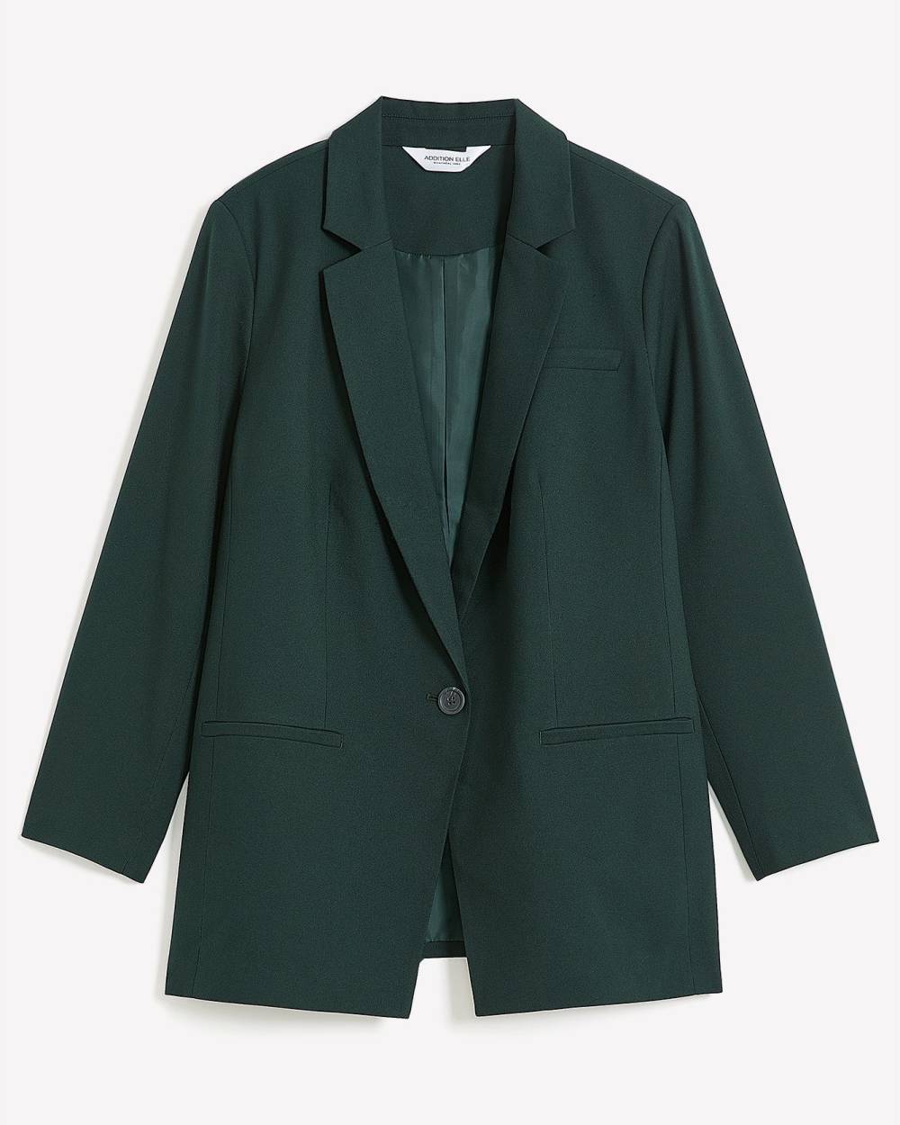 Twill Fitted Blazer, Green - Addition Elle | Penningtons