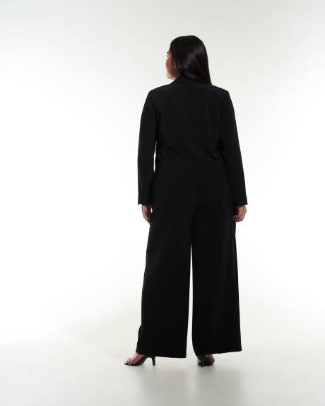 Black Blazer with Jewel Button - Addition Elle