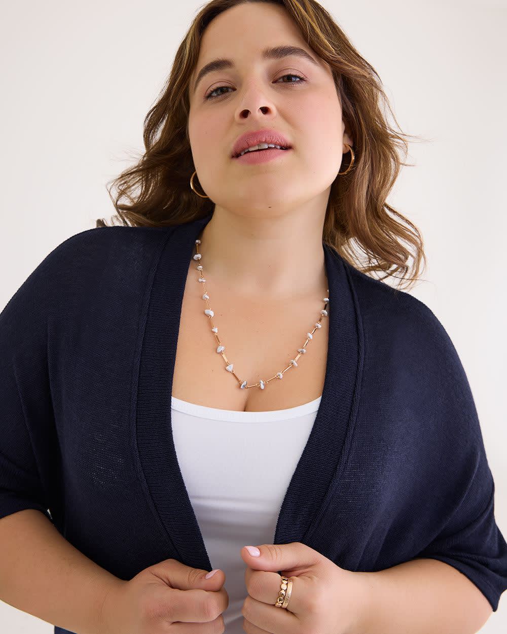 Penningtons Long Blue Cardigan with Kimono Sleeves