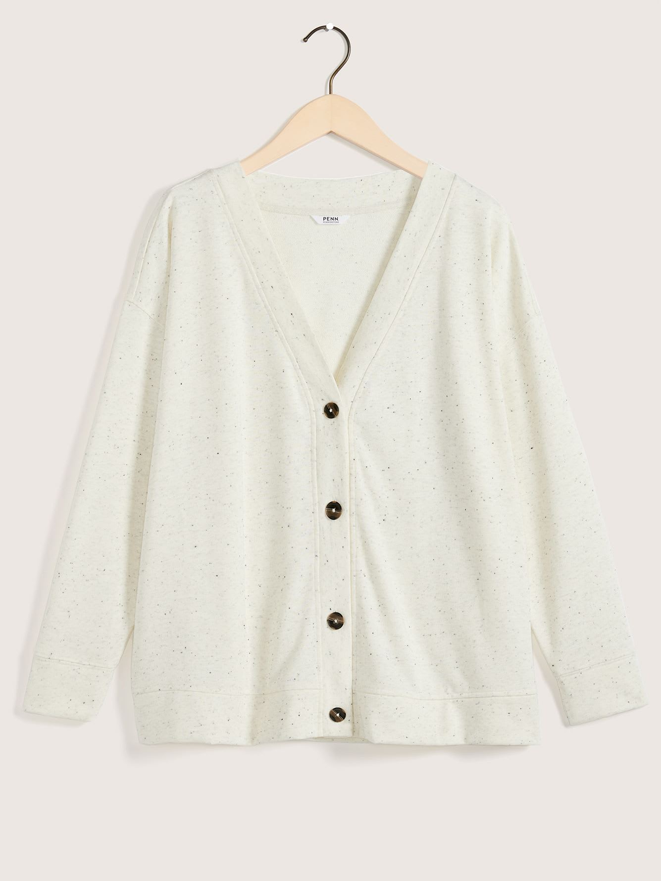 Solid Long-Sleeve Knit Cardigan