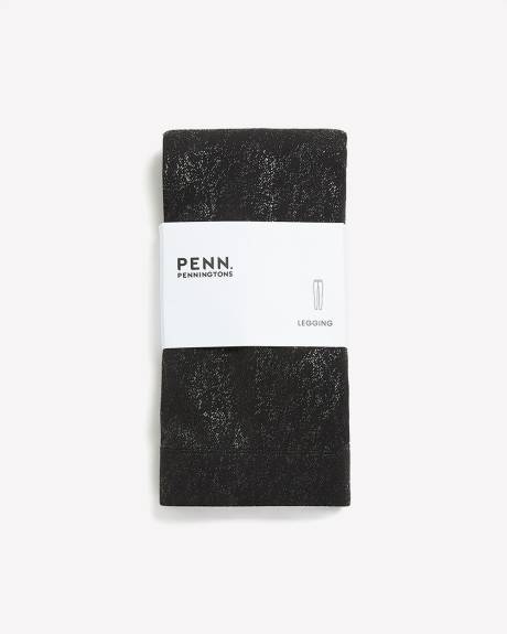 Black Fashion Legging with Foil Print - PENN. Essentials