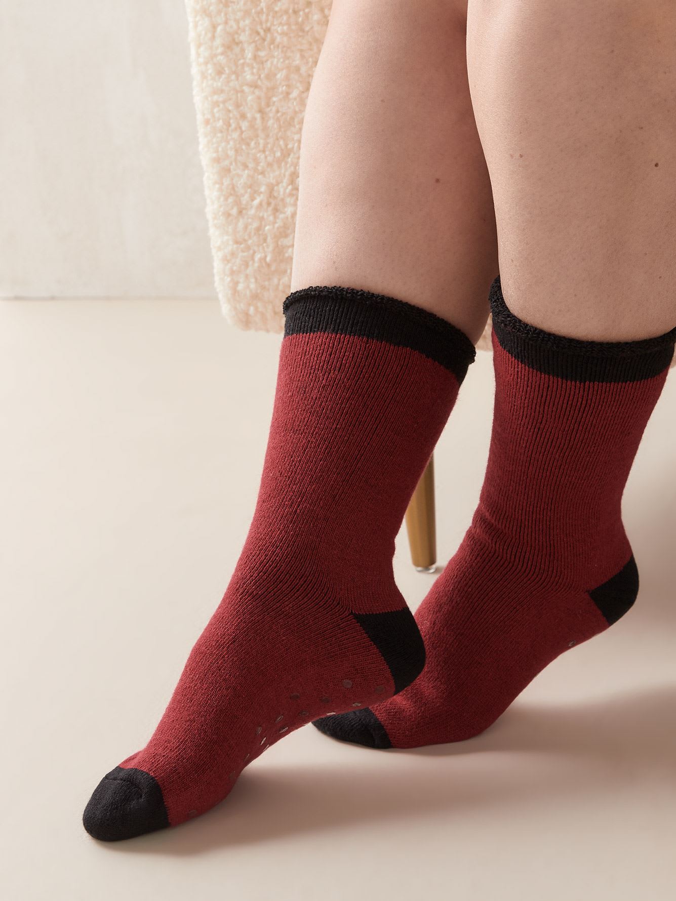 Knit Socks With Fuzzy Lining, 2 pairs Addition Elle Penningtons