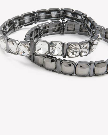 Stretch Stone Bracelets, Set of 2