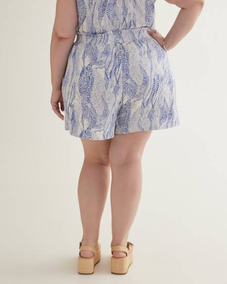 Printed Pull-On Crinkle Short