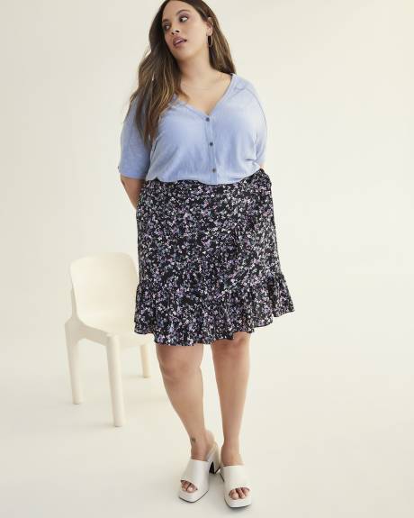 Floral Mini Wrap Skirt