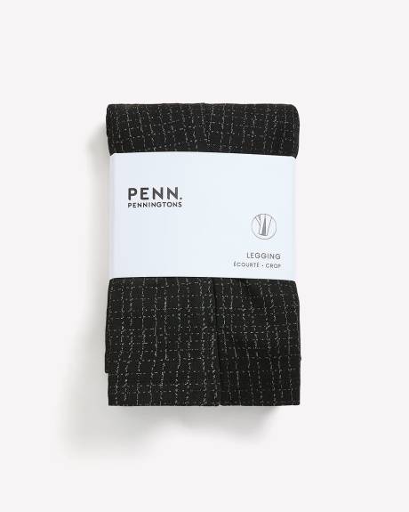 Textured Grid Pattern Crop Legging