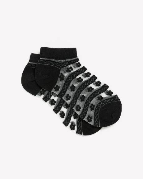 Ankle Socks with Sheer Upper Detail