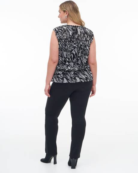 Sleeveless Plissé Top with Bustier Effect - Addition Elle