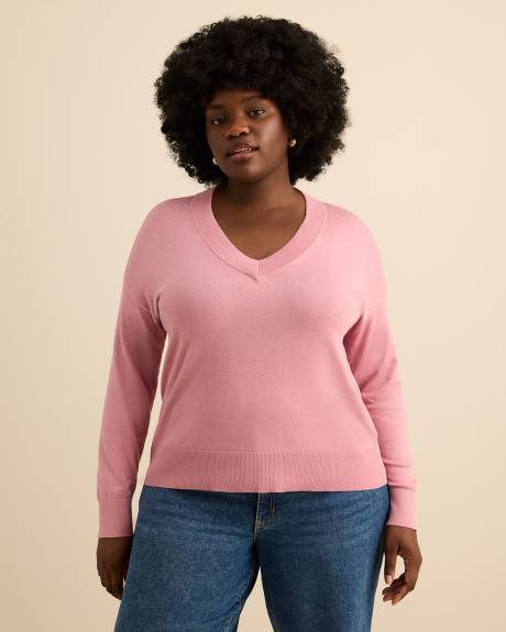 Responsible, Cotton-Blend Long-Sleeve V-Neck Sweater