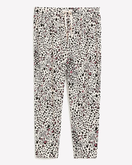 Pantalon pyjama style jogger à imprimé léopard et de coeur- ti Voglio