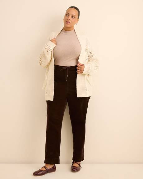 Cardigan ouvert long avec pampilles