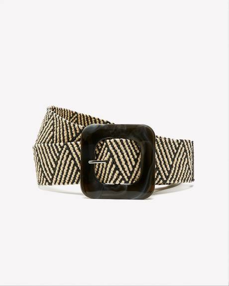 Patterned Stretch Waist Belt