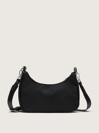 Crescent-Shaped Nylon Crossbody Bag