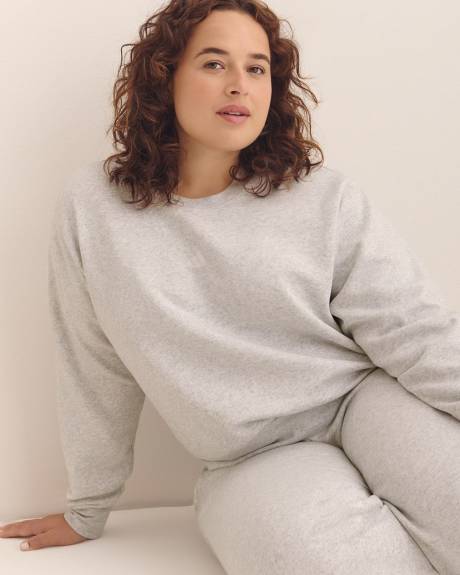 Heather Grey Feel Cozy Sweatshirt with Small Logo - adidas