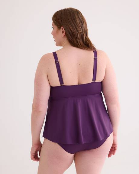 Tankini uni à coupe trapèze