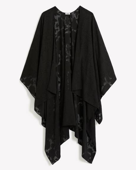 Lightweight Black Floral Shawl