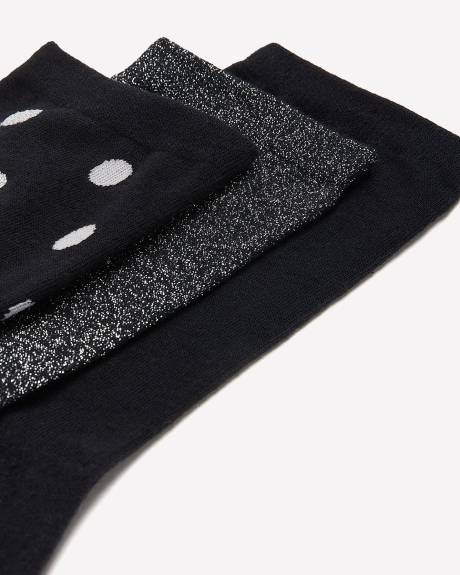 Dark Assorted Crew Socks, Set of 3