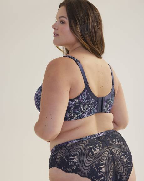 Printed Contour T-Shirt Bra with Lace and Bow - Déesse Collection