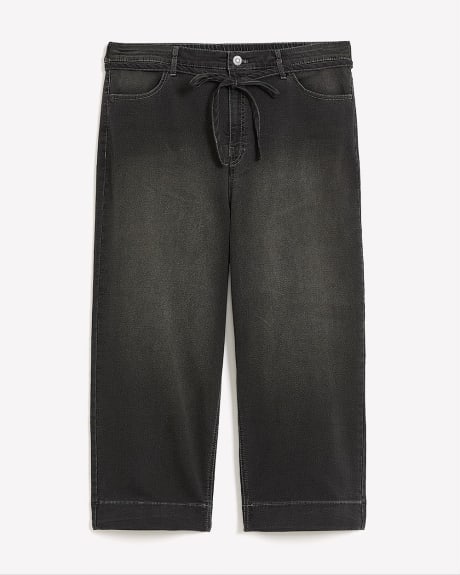 Responsible, High-Rise Wide-Leg Cropped Jeans, Black Wash - d/C JEANS