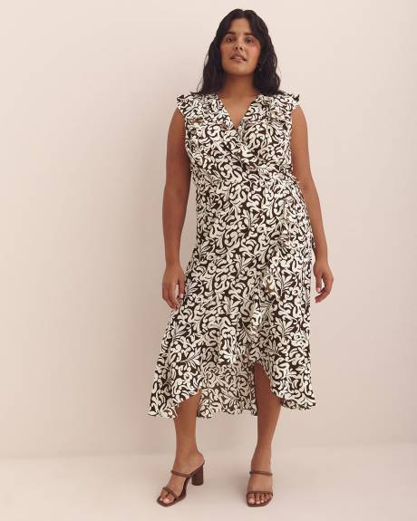 Ruffled Wrap-Style Maxi Dress - Addition Elle