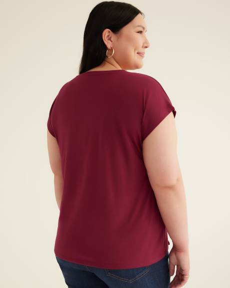 Responsible, Long Knit Top with Shirring Hem
