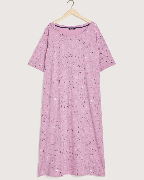 Robe de nuit longue en jersey imprimé - tiVOGLIO